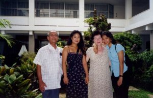 My family: Reunification palace, Vietnam 2001.